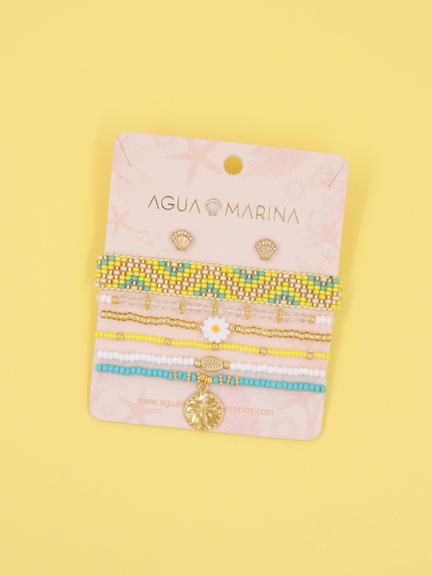 Pulsera Margaritas + Aretes