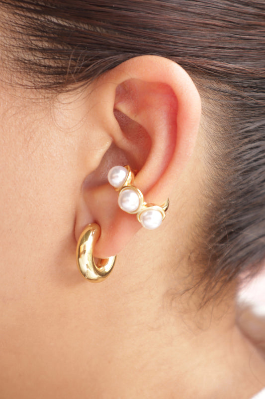 Earcuf gold perlas