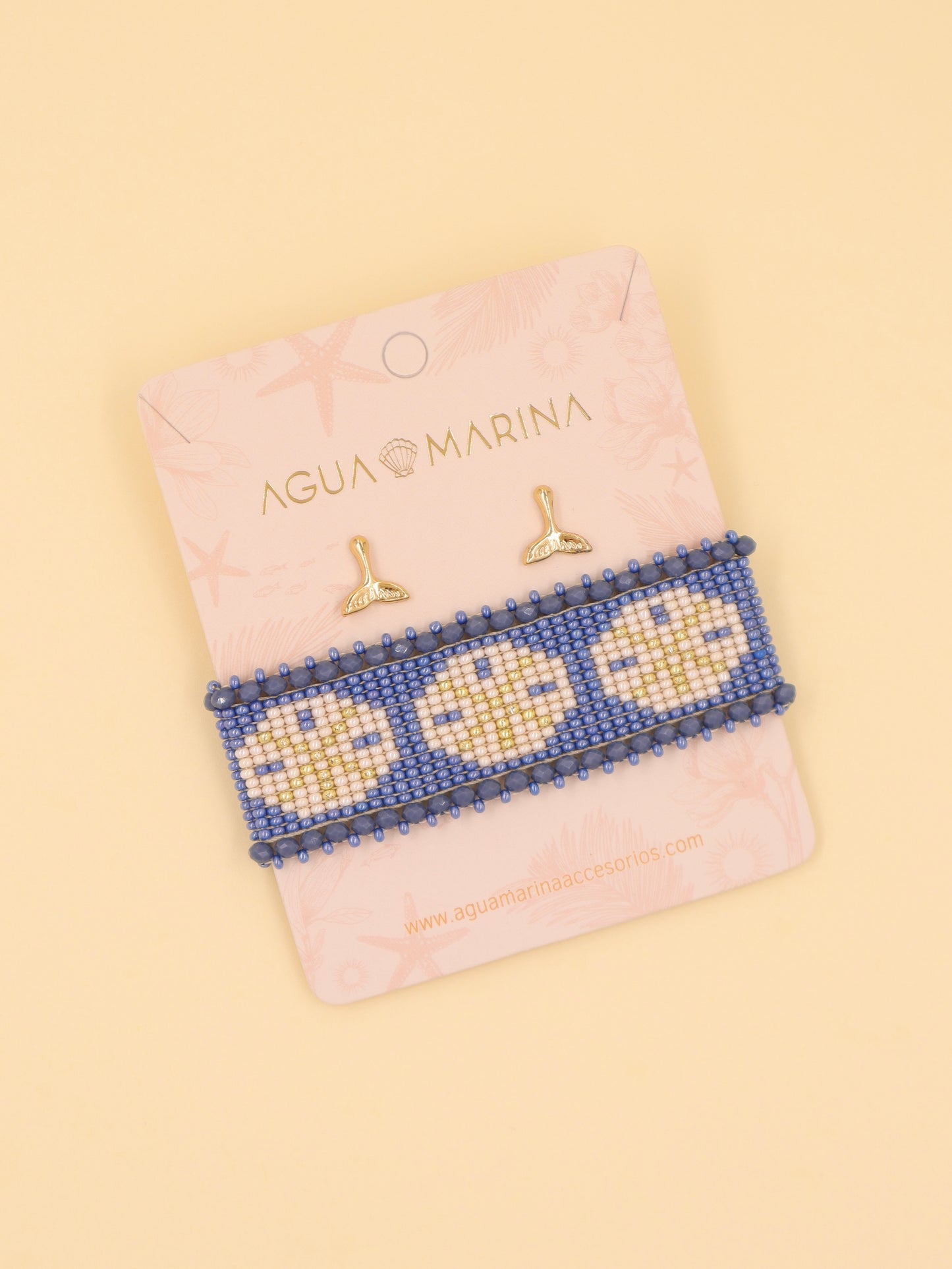 Pulsera Dollar Azul + Aretes